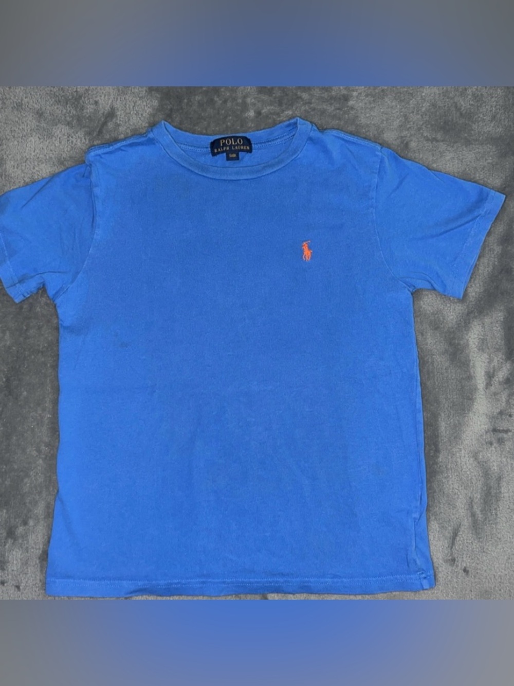 Boys Polo by Ralph Lauren Blue Tee with Gold Logo Tag